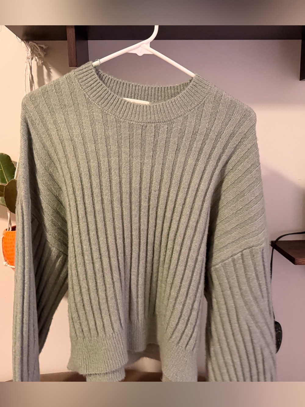 Women’s Ribbed Crewneck Sweater - Sage Green